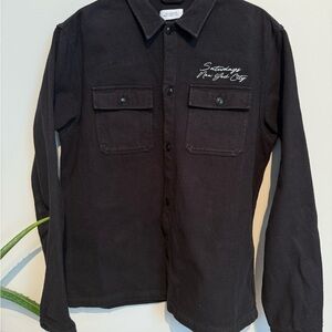 Saturdays New York City Black Long Sleeve Button-Down Shirt